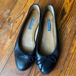 Margaux Demi Black Leather Flats Size 39N